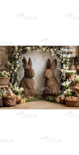 Tło fotograficzne „Zające rustykalne” | E_705